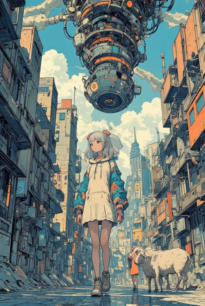 未来都市の裏通